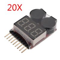 testador de voltaje bajo de bateria lipo 2 en 1 de 20 x 1s-8s con alarma de zumbador