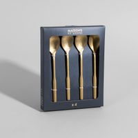 set de 4 cucharas de acero inoxidable dorado