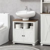 mueble debajo del lavabo kleankin melamina madera 60x30x60 cm blanco