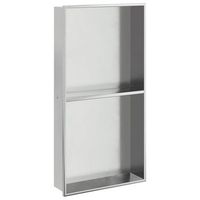 hornacina ducha acero inoxidable plateado cepillado 32x62x9 cm vidaxl