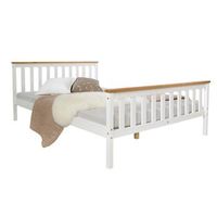 cama doble para dos personas 140x200 cm en madera con somier de laminas lit06159