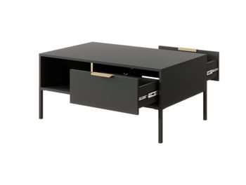 Mesa de centro efecto madera Negro y Dorado