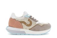 zapatillas de running de terciopelo con inserciones de ante multi taupe 36