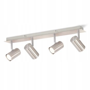 Herz - foco de techo de metal, color plata, 62 cm, 4 luces, e14