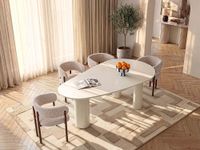 mesa de comedor efecto madera beige