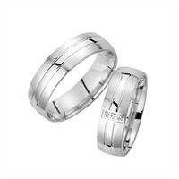 alianzas oro blanco con diamantes ancho 6 mm