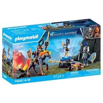 Guardia acorazado Playmobil Novelmore (71645) con 2 figuras de caballeros medievales y caballo