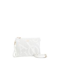 bolso de mano con maxi logotipo impreso a laser en toda la superficie white