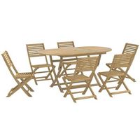 juego de comedor para jardin 7 piezas madera maciza acacia vidaxl