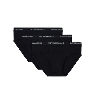 Emporio Armani para hombre. EM000258_AF14132 Set 3 Slips de Punto Elástico negro (S), Homewear, Algodón