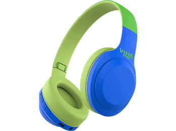 Auriculares infantiles - Vieta Pro Kids 2, Diadema, Hasta 15 hs, Inalámbrico, Radio FM, Protección -85db, Verde/Azul