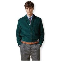 portuguese flannel camisa manga larga lobo shirt - green para hombre