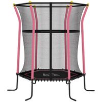homcom cama elastica infantil trampolin para ninos 3 anos con red de seguridad o1635x190 cm rosa