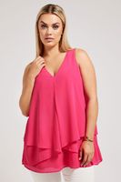 yours london top en capas rosa  mujer curvy y tallas grandes yours london