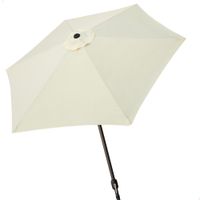 sombrilla terraza hexagonal uv50 mastil inclinable con manivela o270 cm crema