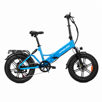 bicicleta electrica plegable de ruedas anchas winglion eb-fm20 de 20 pulgadas bateria de 48 v y 15 ah azul