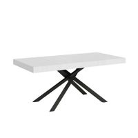 mesa extensible 90x180284 cm efecto madera fresno blanco hierro