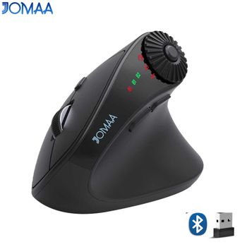Ratón Inalámbrico Vertical Ergonómico JOMAA 2.4G y Bluetooth, Conexión para 3 Dispositivos, 4000DPI Ajustables, Perilla Multifunción