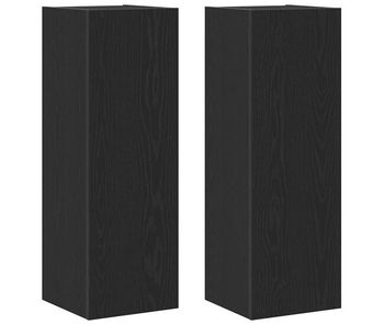 Mueble para tv de pared 2 pcs roble negro 30.5 x 30 x 90 cm