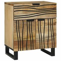 mesa de noche - mueble para dormitorio - madera de ingenieria - natural 50x33x60cm