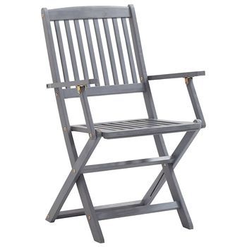 Pack 6 Uds Sillas Plegables De Jardín | Silla De Exterior | Sillón Madera Maciza De Acacia