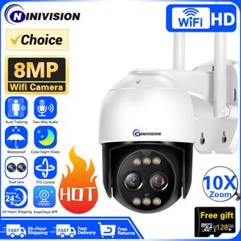 8MP lente Dual 2,8mm -12mm 10X Zoom 4K PTZ IP Wifi cámara al aire libre AI seguimiento humano CCTV Audio seguridad Video vigilancia