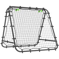 homcom red de rebote plegable con angulo ajustable para entrenamiento de futbol beisbol y tenis 100x95x90 cm negro