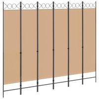 divisor de habitacion de 6 paneles beige 240 x 200 cm tela vidaxl
