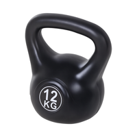 homcom pesa rusa de 12 kg kettlebell relleno de arena con mango ancho antideslizante para entrenamiento 27x21x31 cm negro   aosom espana