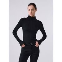 liu jo jersey jersey de cuello alto en lana con volantes para mujer