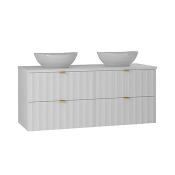 Mueble doble lavabo 120cm paneles de melamina y mdf blanco