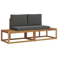 conjunto de sofas de exterior con cojin 2 piezas  mueble de jardin natural