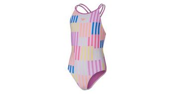 Banador speedo eco print twinstrap nina rosa   multicolor