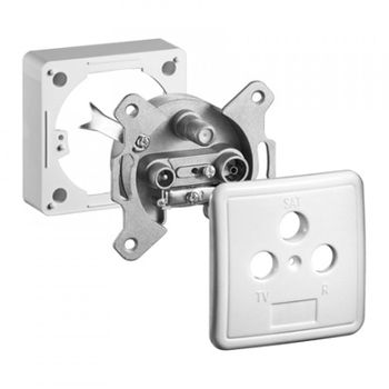 Goobay Base de Superficie con Marco para Toma de TV/SAT/Radio Blanco