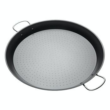 Paellera 46cm acero carbono gris