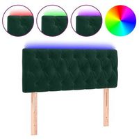 cabecero con led de terciopelo verde oscuro 100x7x7888 cm