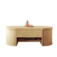 mesa de centro elevable - mueble para salon - mdf - natural 110x555x40cm