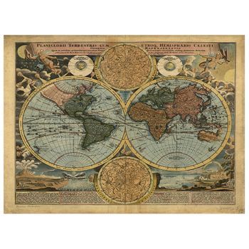 Legendarte - Cuadro Lienzo, Impresión Digital - Mapa Antiguo No. 62 - Decoración Pared Cm. 40x50