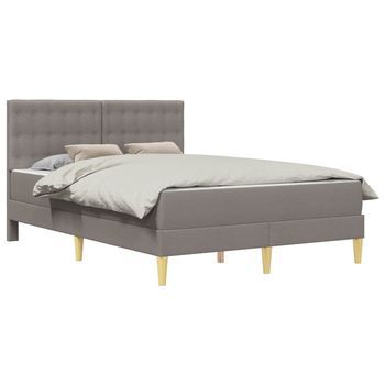 Estructura De Cama Con Colchón Topo 120 X 190 Cm Tela Vidaxl