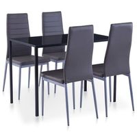 conjunto de mesa y sillas de comedor 5 piezas gris vidaxl