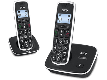 Teléfono - SPC Telecom 7609 Dúo con Manos libres y pantalla iluminada, Negro