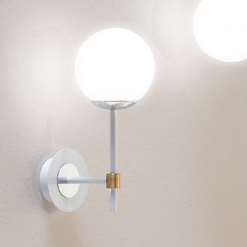 Aplique de pared merasi blanco-cromo