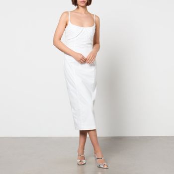 Rotate Birger Christensen Ruched Bust Cotton-Poplin Midi Dress - DK 36/UK 8