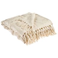 manta de algodon moqueta con borlas estilo boho manta de cama 220x240 cm beige chack
