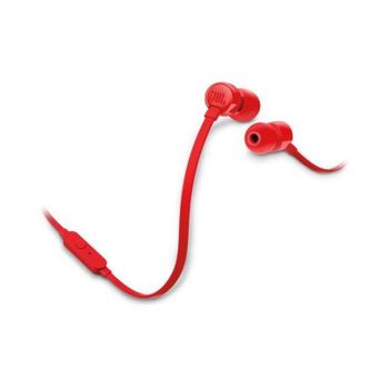 Auriculares JBL TUNE 160 con cable, conexión 3,5 mm, intraurales, color rojo