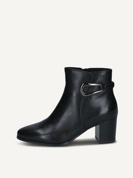 CAPRICE Bootie, black, made of Leather with Block heel, Size 40.5