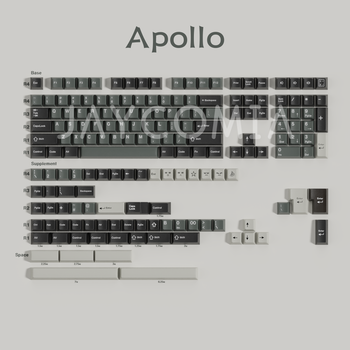 GMK Apollo-teclas de Material PBT, perfil de cereza ISO Ansi 7u, diseño Alice, doble disparo, juego grande de teclas para teclado mecánico 75