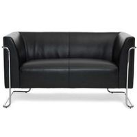 sofa de diseno curacao piel sintetica 2 asientos negro hjh office