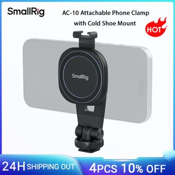 Abrazadera magnética acoplable para teléfono SmallRig AC-10, con zapata fría MagSafe para iPhone 16/15/14 Series 90 °   Inclinación para Grabación -5283