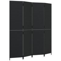 biombo de 4 paneles ratan sintetico negro vidaxl